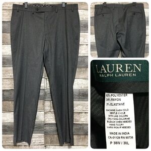 Lauren Ralph Lauren Dress Pants Men’s 38x30 Gray Straight Leg Polyester Blend